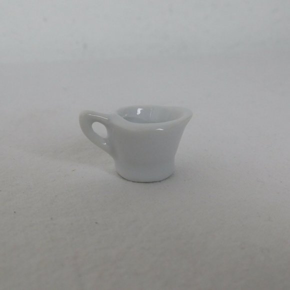 Porcelain 13 Piece Mini Miniature White w/Flower Basket Tea Set Teapot Dolls - Picture 7 of 11